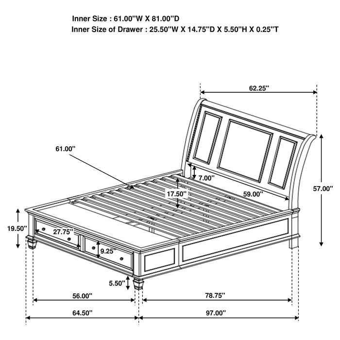 Five Star Furniture - Sandy Beach Panel Platform Storage Bed