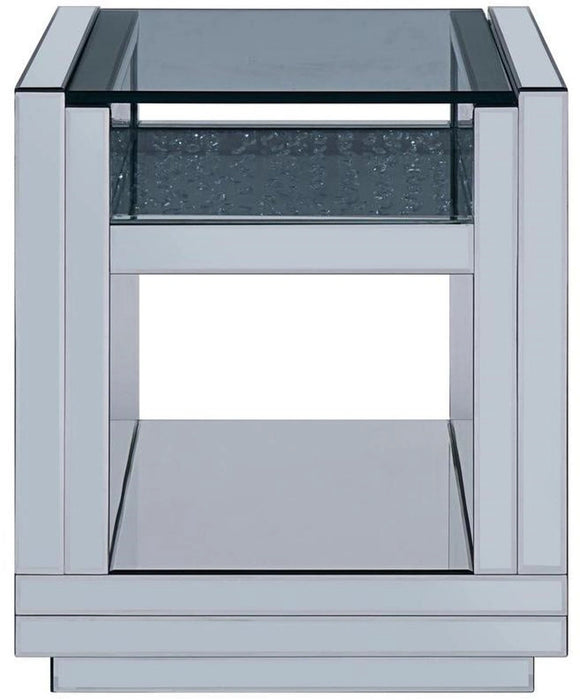 Five Star Furniture - Acme Furniture Nysa End Table in Mirrored & Faux Crystals 81472