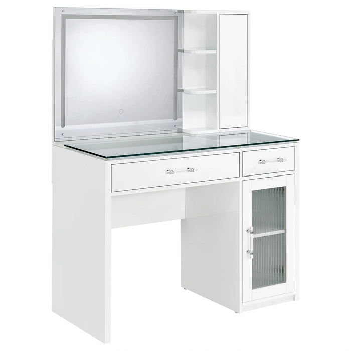 Five Star Furniture - Flora Makeup Vanity Table with LED Mirror and Stool