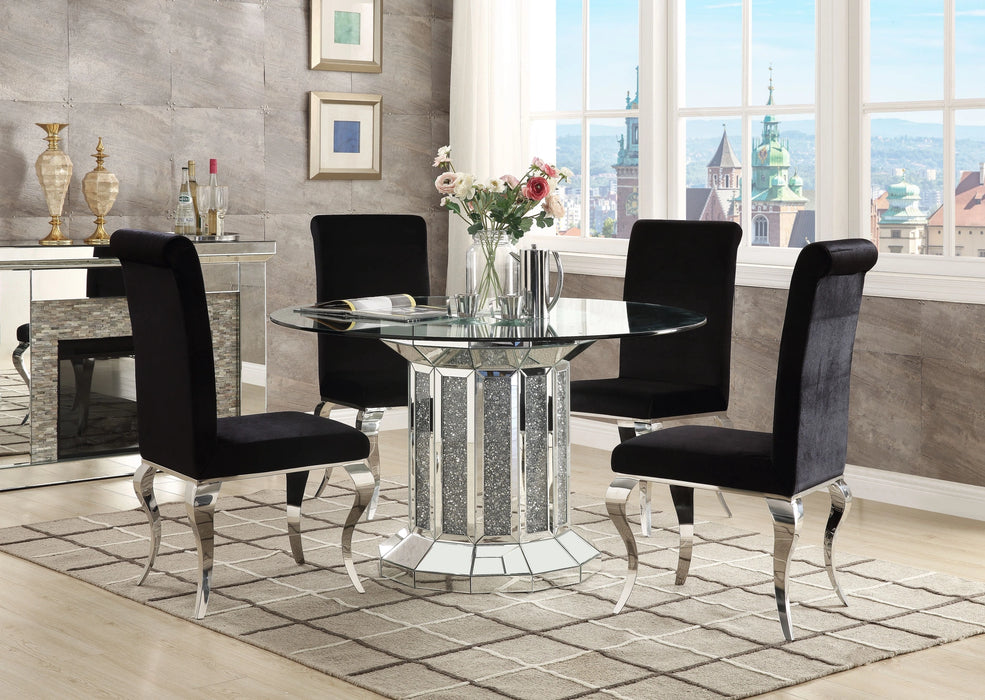 Five Star Furniture - Noralie Mirrored & Faux Diamonds Dining Table
