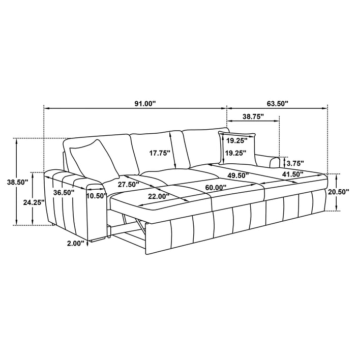 Five Star Furniture - Pastrana Pull-Out Sleeper Sectional Sofa