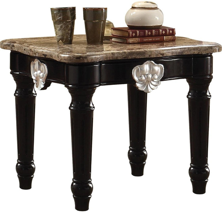 Five Star Furniture - Acme Furniture Ernestine End Table in Marble/Black 82152
