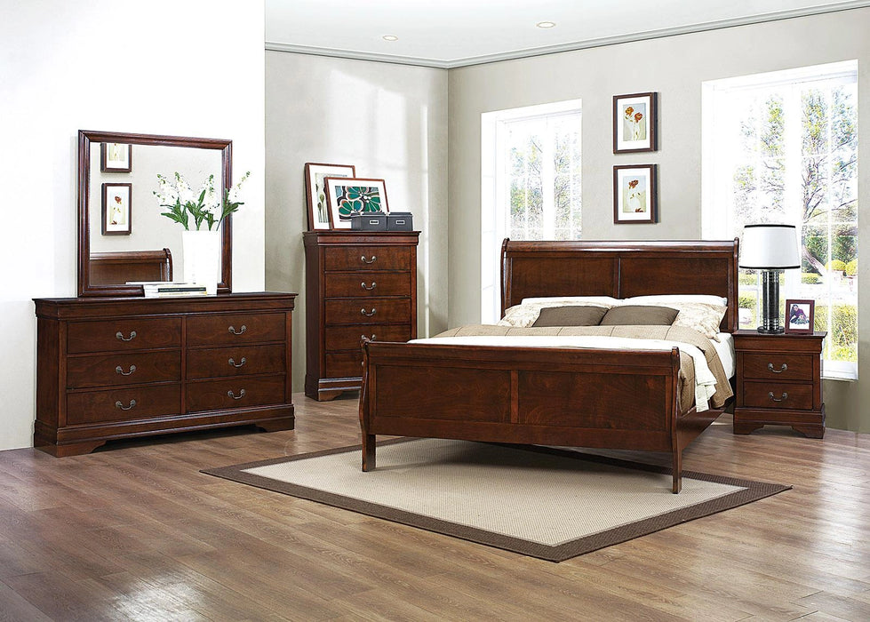 Five Star Furniture - Mayville Queen Sleigh Bed in Brown Cherry 2147-1