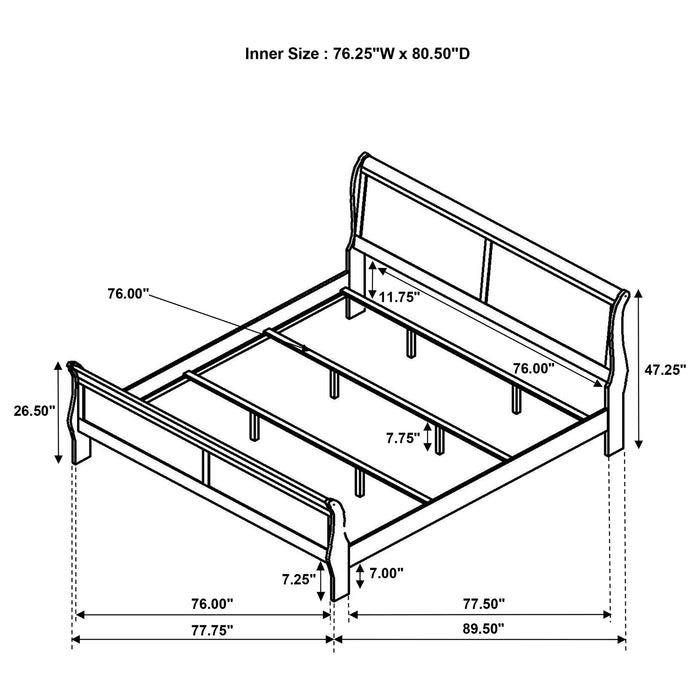 Five Star Furniture - Louis Philippe Sleigh Panel Bed