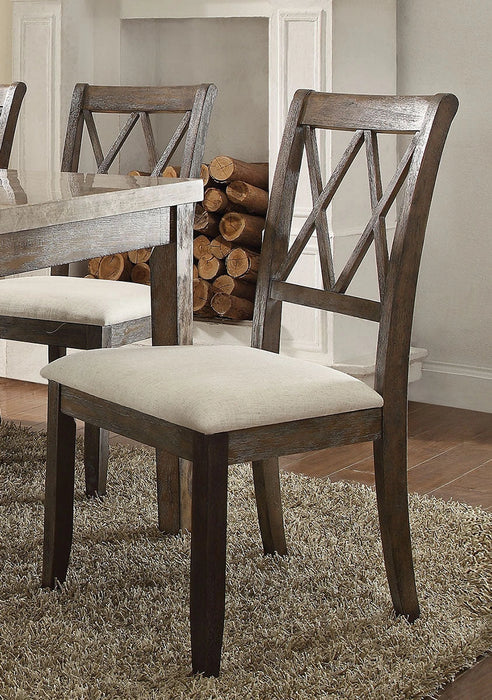 Five Star Furniture - Acme Furniture Claudia Side Chair in Beige and Brown (Set of 2) 71717