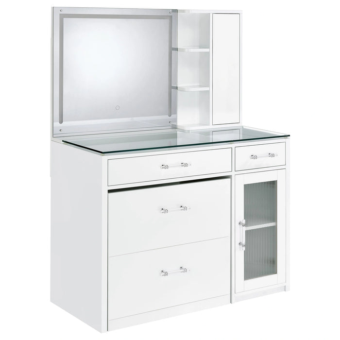 Five Star Furniture - Flora Makeup Vanity Table with LED Mirror and Stool