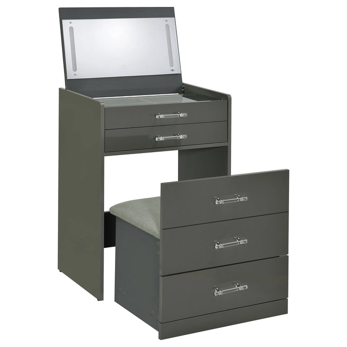 Five Star Furniture - Danbury Makeup Vanity Table with LED Mirror and Stool