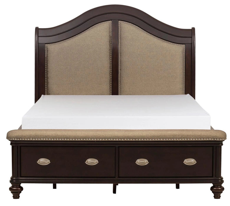 Five Star Furniture - Marston Queen Sleigh Storage Bed in Dark Cherry 2615DC-1