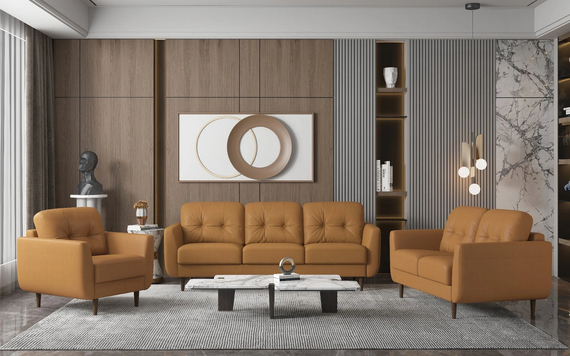 Five Star Furniture - Radwan Camel Leather Loveseat
