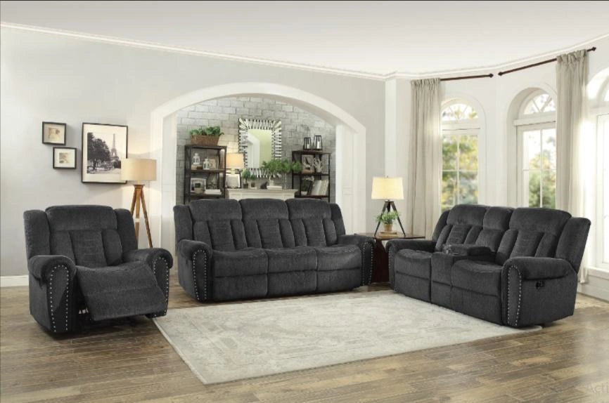 Five Star Furniture - Nutmeg Double Reclining Loveseat in Charcoal Gray 9901CC-2