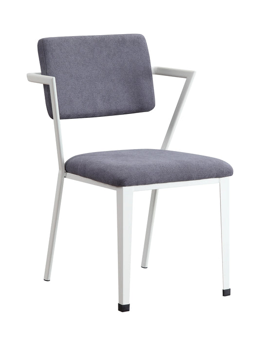 Five Star Furniture - Cargo Gray Fabric & White Chair