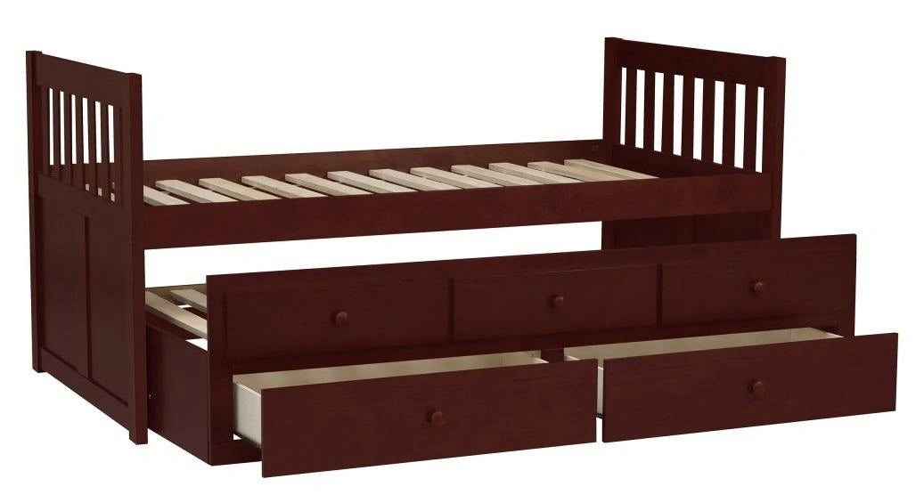Five Star Furniture - Rowe Twin/Twin Trundle Bed w/ Two Storage Drawers in Dark Cherry B2013PRDC-1*