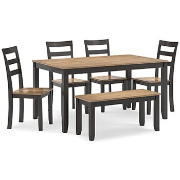 Five Star Furniture - Gesthaven Dining Table with 4 Chairs and Bench (Set of 6)