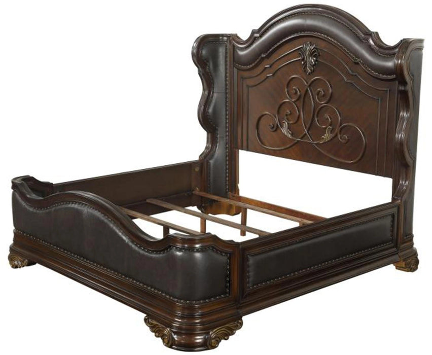 Five Star Furniture - Royal Highlands Queen Upholstered Panel Bed in Rich Cherry 1603-1
