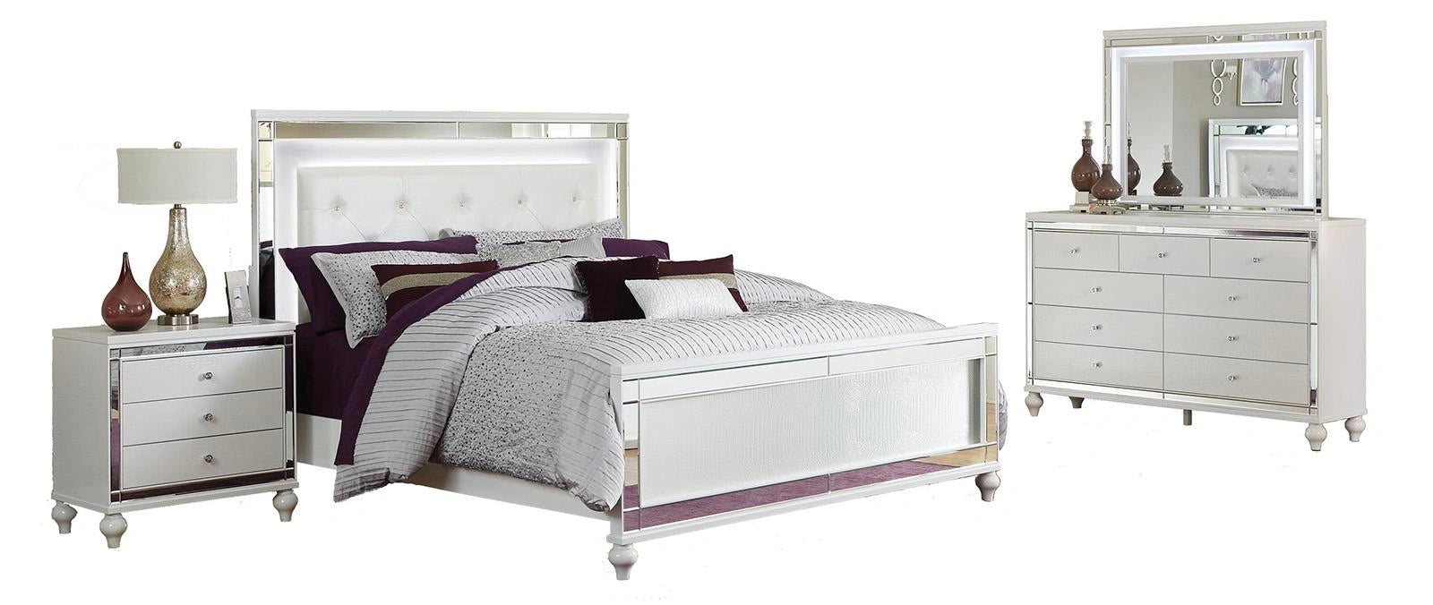 Five Star Furniture - Alonza Queen LED Panel Bed 1845LED-1