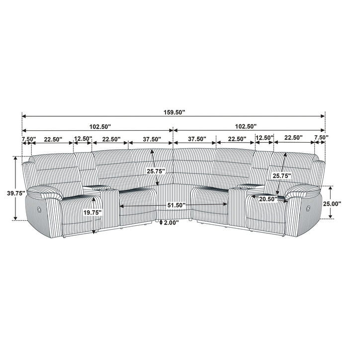 Five Star Furniture - Atkinson Reclining Sectional Sofa
