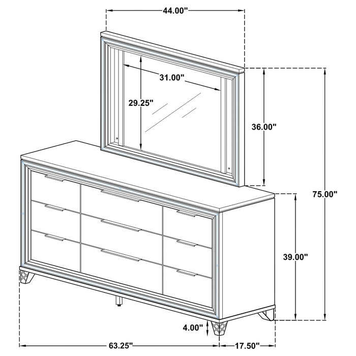 Five Star Furniture - Marmore Dresser with Mirror