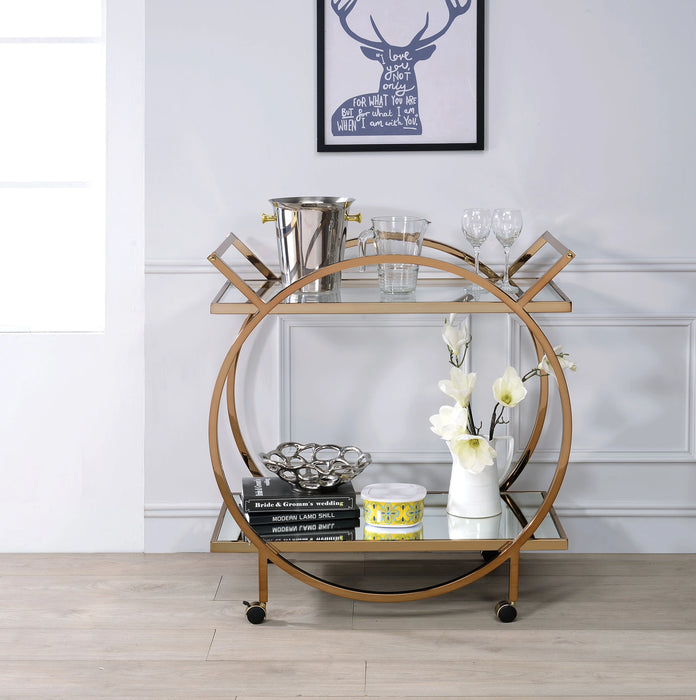 Five Star Furniture - Traverse Champagne & Mirrored Serving Cart