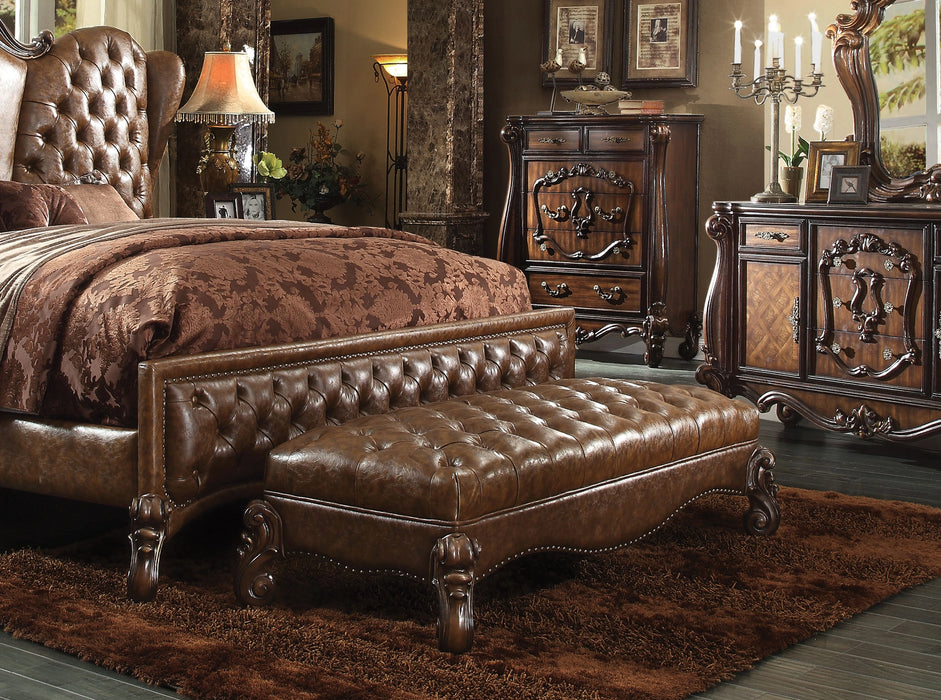 Five Star Furniture - Versailles 2-Tone Light Brown PU & Cherry Oak Bench