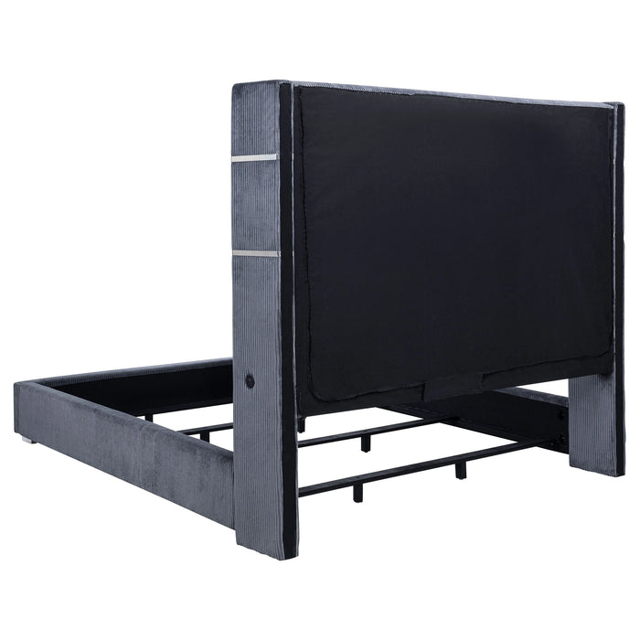 Five Star Furniture - Tisdall Wingback Bed with Flame Visualizer