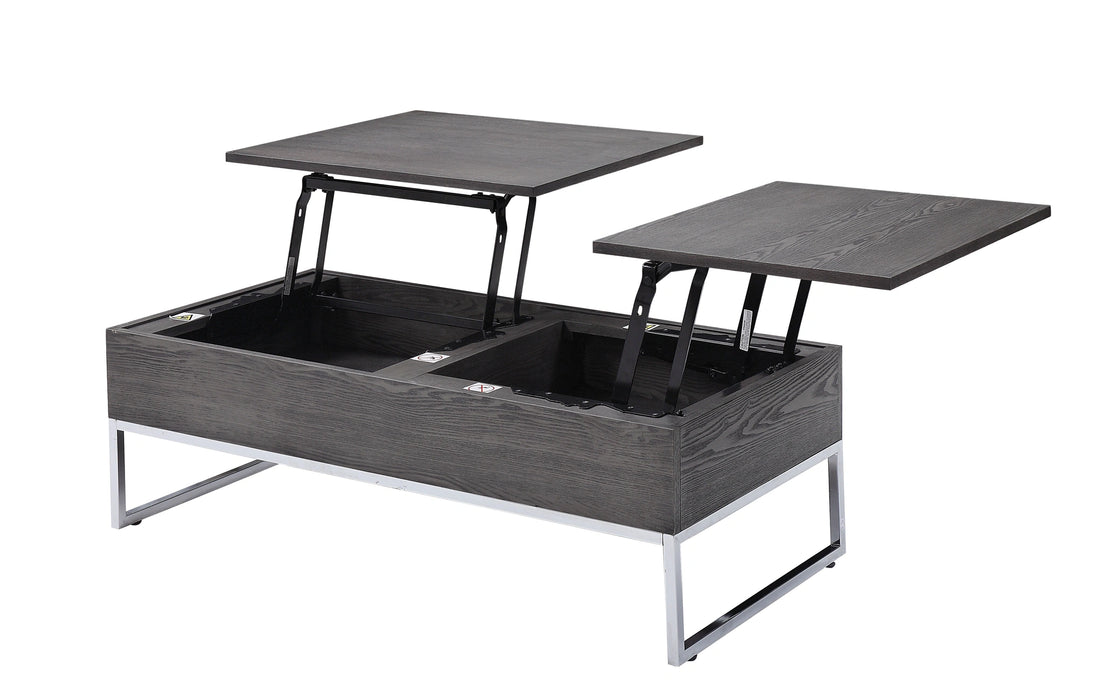 Five Star Furniture - Iban Gray Oak & Chrome Coffee Table