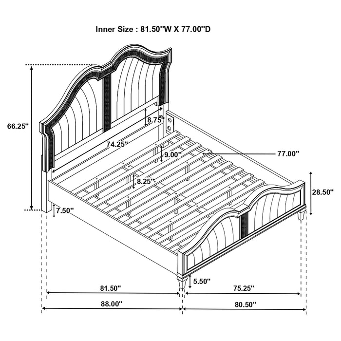 Five Star Furniture - Evangeline Panel Bed with LED Lighting