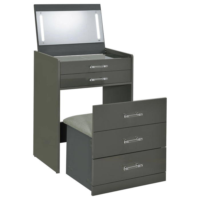 Five Star Furniture - Danbury Makeup Vanity Table with LED Mirror and Stool