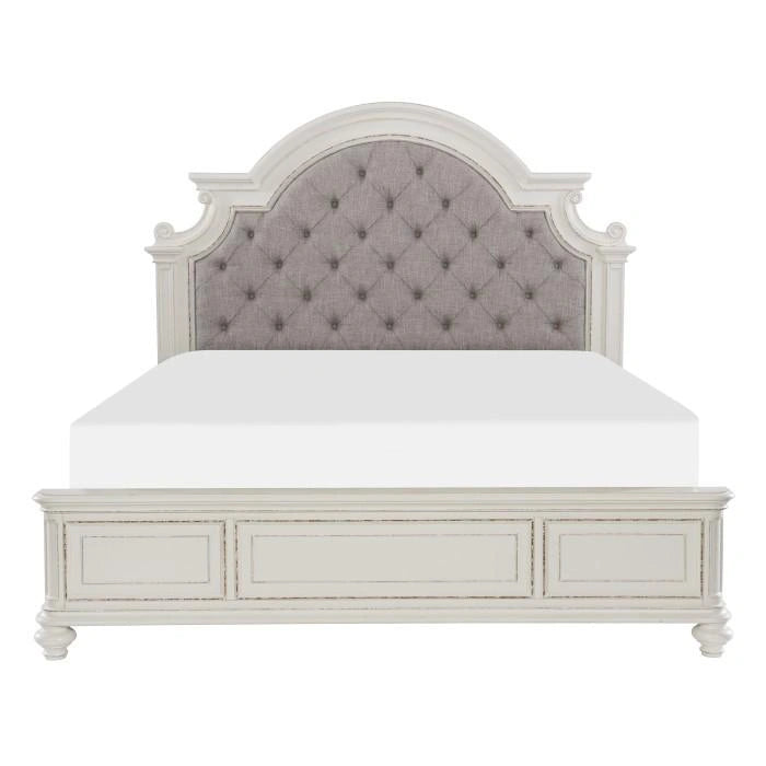 Five Star Furniture - Baylesford Queen Upholstered Panel Bed in Antique White 1624W-1*