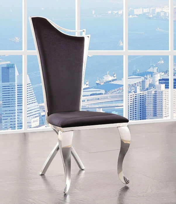 Five Star Furniture - ACME Cyrene Faux Fabric Side Chair (Set of 2) in Stainless Steel 62079