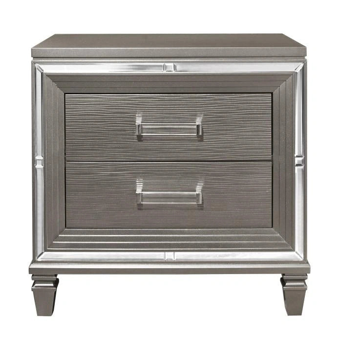 Five Star Furniture - Tamsin Nightstand in Silver Grey Metallic 1616-4