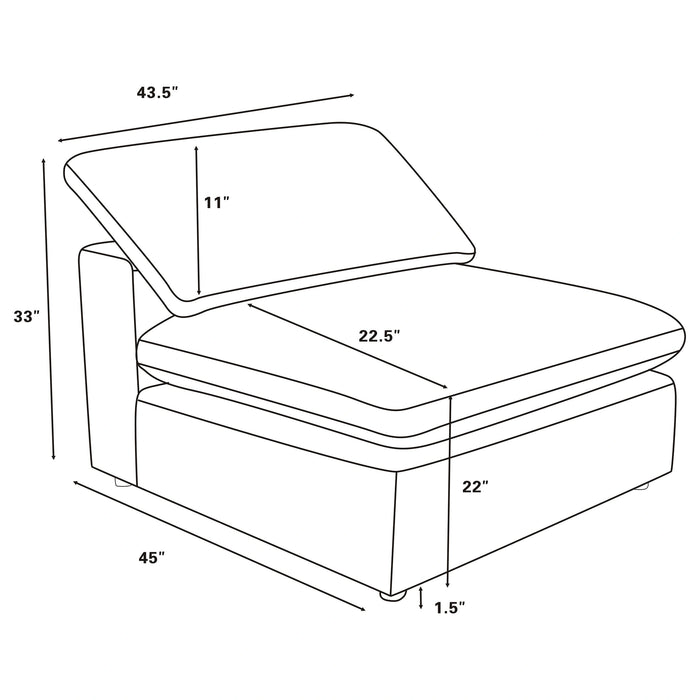 Five Star Furniture - Raleigh Armless Chair