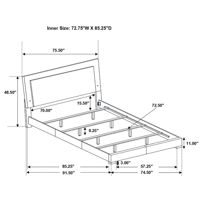 Five Star Furniture - Felicity Panel Bed with LED Lighting