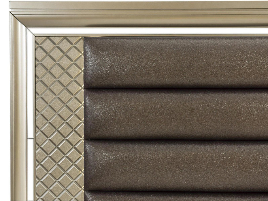 Five Star Furniture - Loudon Queen Platform with Storage Bed in Champagne Metallic 1515-1*