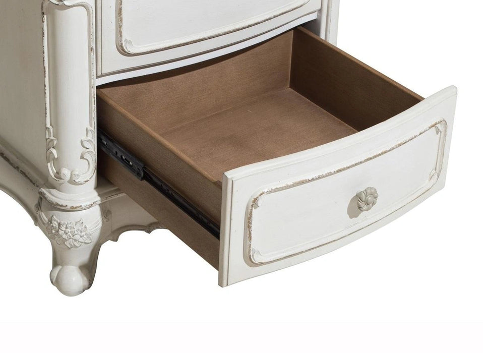 Five Star Furniture - Cinderella Night Stand in Antique White with Grey Rub-Through 1386NW-4