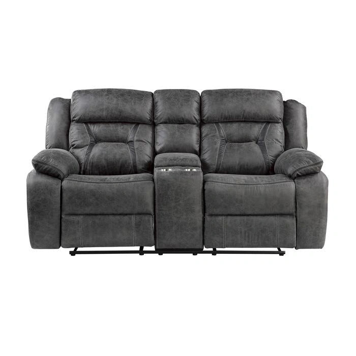 Five Star Furniture - Madrona Hill Double Reclining Loveseat in Gray 9989GY-2