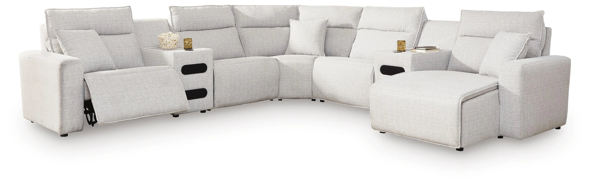 Five Star Furniture - Modmax II Power Reclining Sectional with Chaise and Audio Consoles