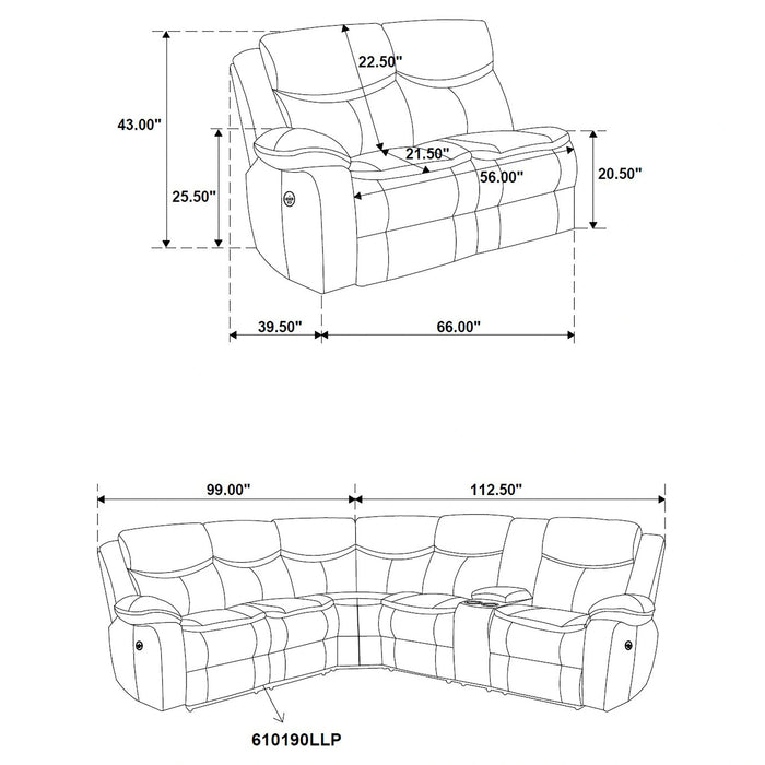 Five Star Furniture - Sycamore Power Reclining Sectional Sofa