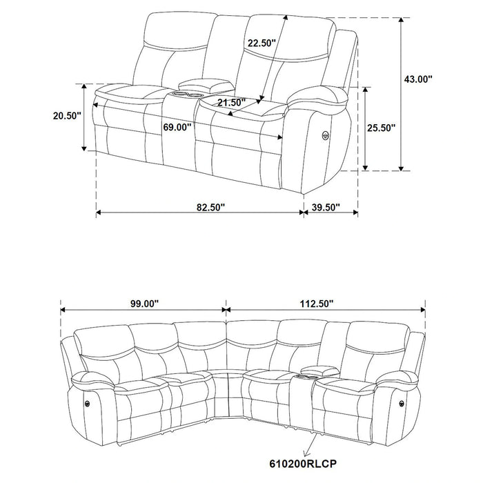 Five Star Furniture - Sycamore Power Reclining Sectional Sofa