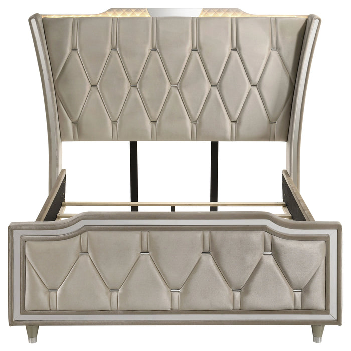 Five Star Furniture - Lorient Wingback Bed with LED Lighting