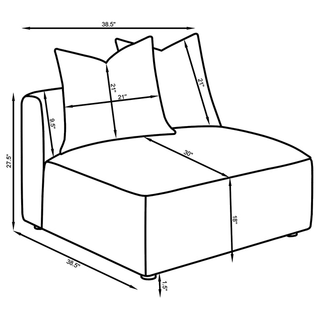 Five Star Furniture - Jennifer Armless Chair