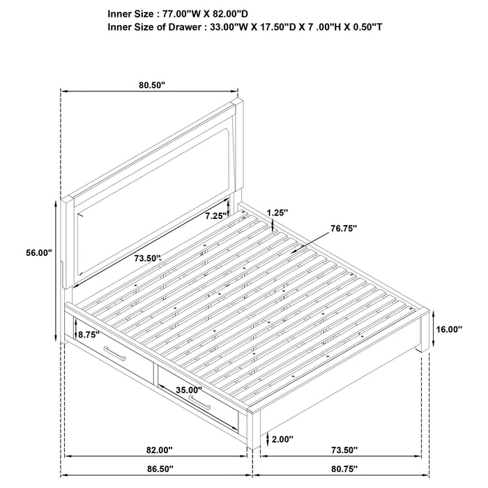 Five Star Furniture - Kenora Panel Platform Storage Bed with LED Lighting