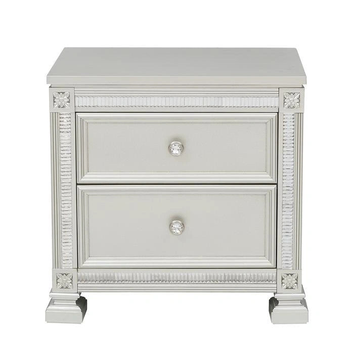 Five Star Furniture - Bevelle 2 Drawer Nightstand in Silver 1958-4