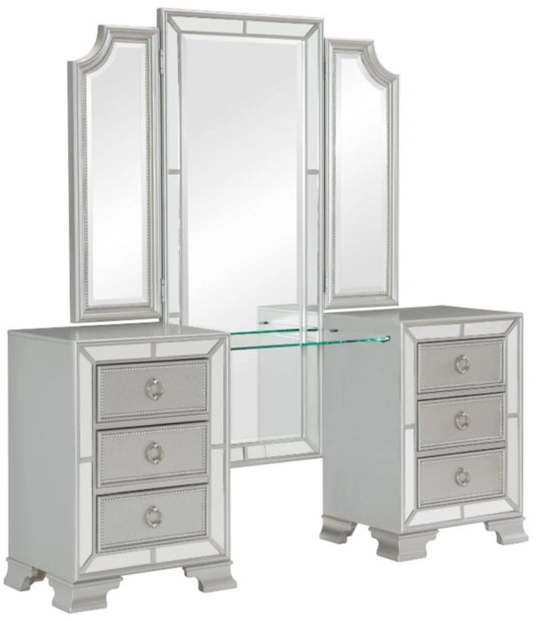 Five Star Furniture - Avondale Vanity Dresser with Mirror in Silver 1646-15