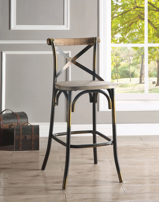 Five Star Furniture - Zaire Antique Copper & Antique Oak Bar Chair (1Pc)