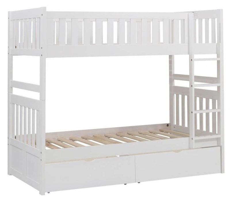 Five Star Furniture - Galen Twin/Twin Bunk Bed w/ Storage Boxes in White B2053W-1*T