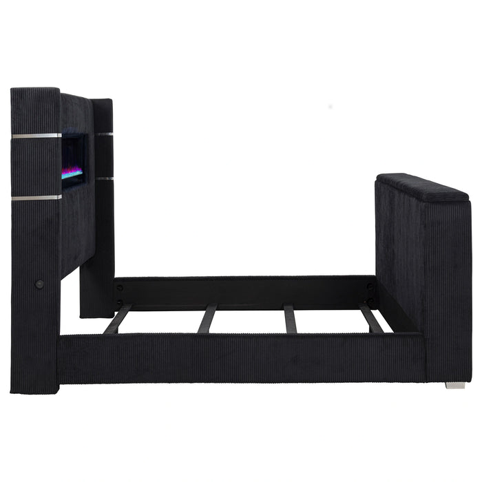 Five Star Furniture - Tisdall Wingback TV Bed with Flame Visualizer
