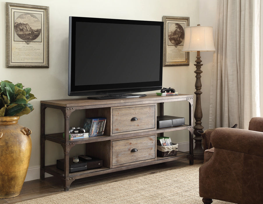 Five Star Furniture - Gorden Weathered Oak & Antique Silver TV Stand