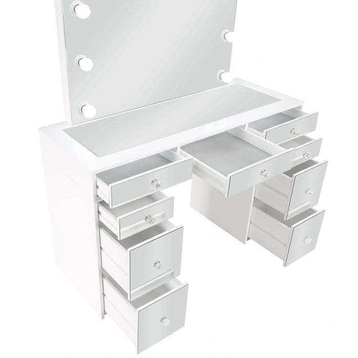 Five Star Furniture - Regina Makeup Vanity Table with LED Mirror and Stool