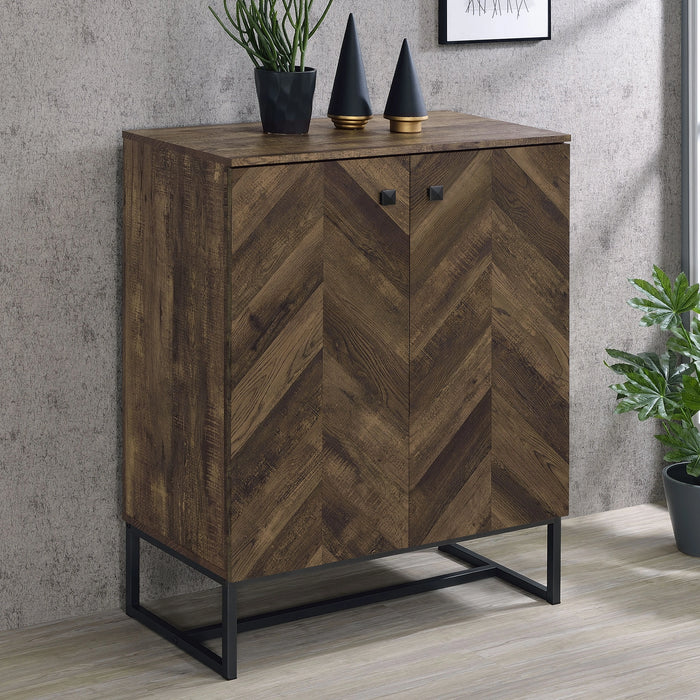 Five Star Furniture - Carolyn 2-door Accent Cabinet Rustic Oak and Gunmetal