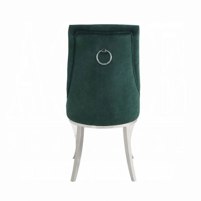 Five Star Furniture - Dekel Green Fabric & Stainless Steel Side Chair